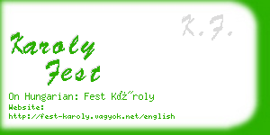 karoly fest business card